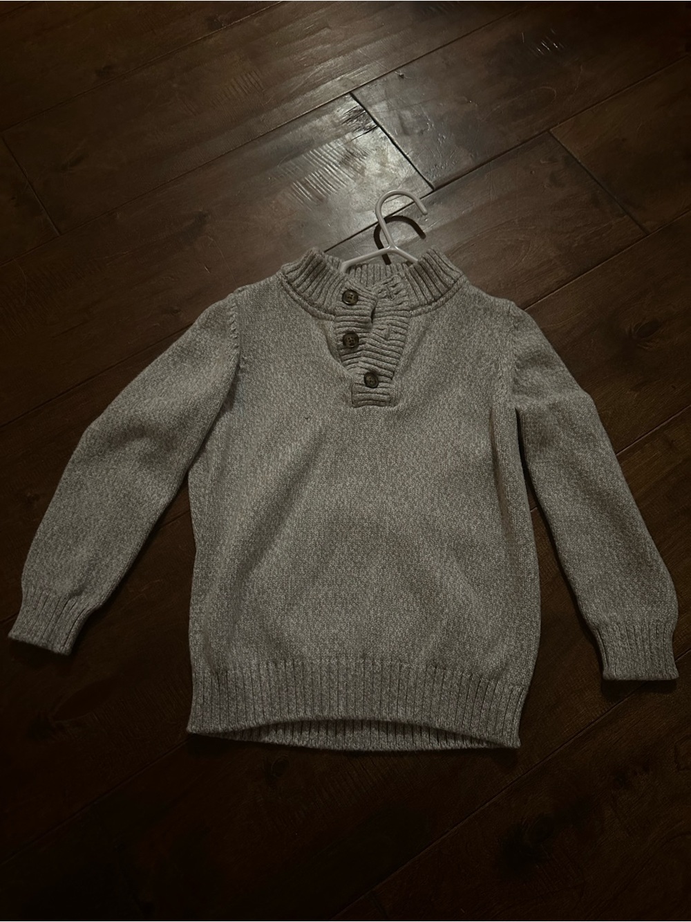 Carter's Gray Knit Pullover Sweater with Button Placket